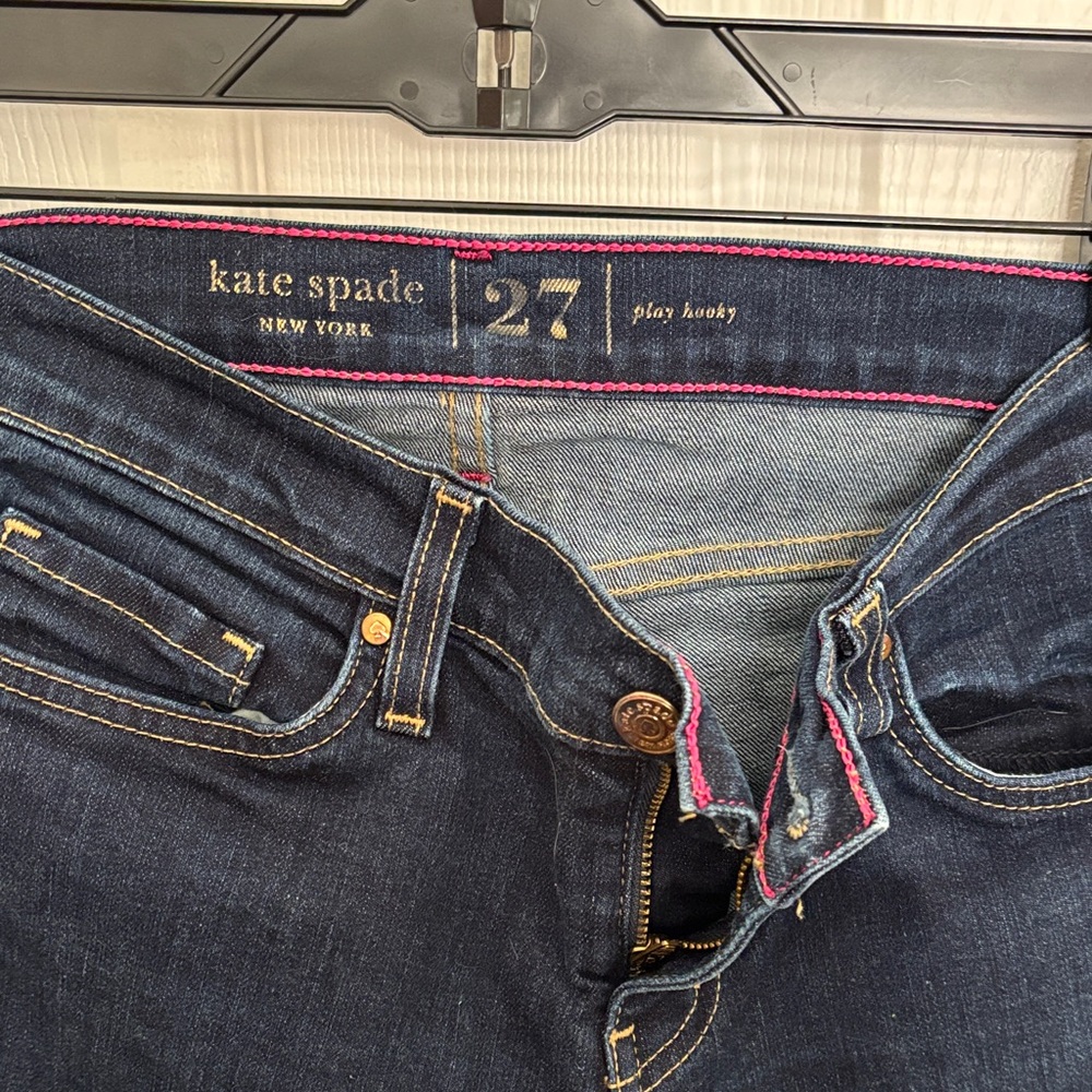 kate spade Dark Blue Skinny Jeans with Pink Trim